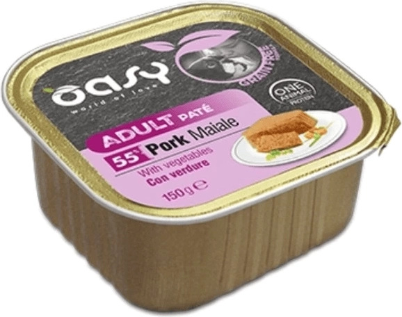 Oasy pašteta bez žitarica za odrasle pse svinjetina s povrćem 150 g