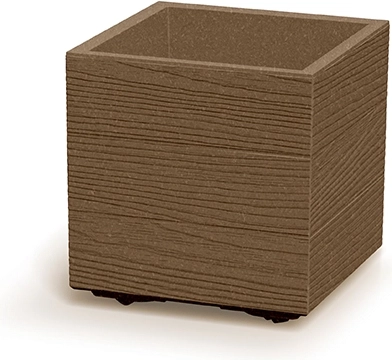Sadilica Madera Square Eco Wood 29 cm – četvrtasta plastična posuda s drvenim uzorkom