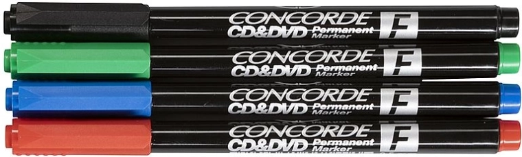 Permanentni markeri CONCORDE za CD i DVD – set 4 kom