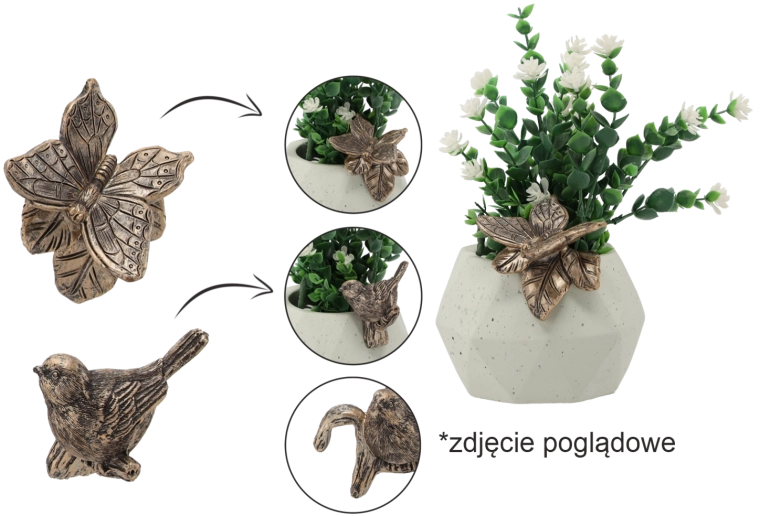 Vrtna dekoracija za cvjetnjak – ptica ili leptir