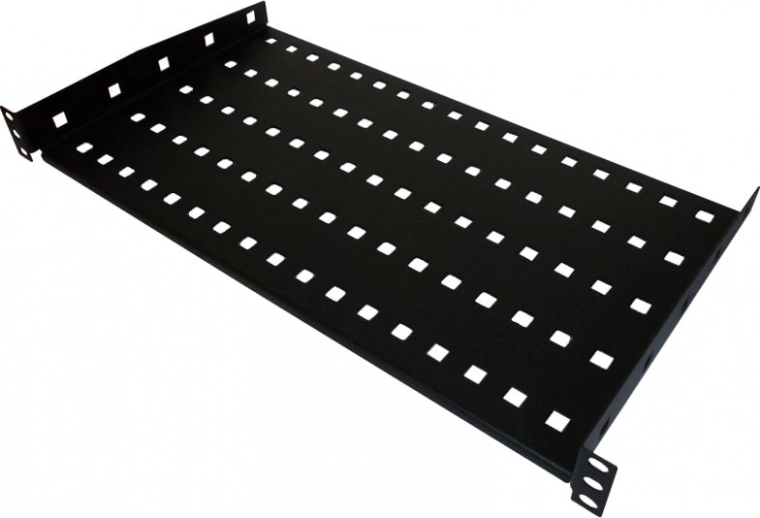 Crna čvrsta polica 19 inča 1U dubina 280 mm