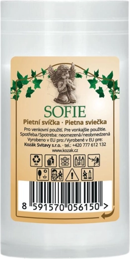 Zamjenska parafinska grobna svijeća bijela 9,5 cm