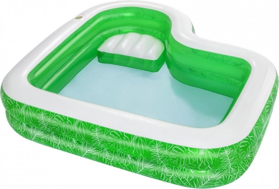 Dječji vrtni bazen Tropical Paradise 231 × 231 × 51 cm s ugrađenim sjedalom i držačem za piće BESTWAY