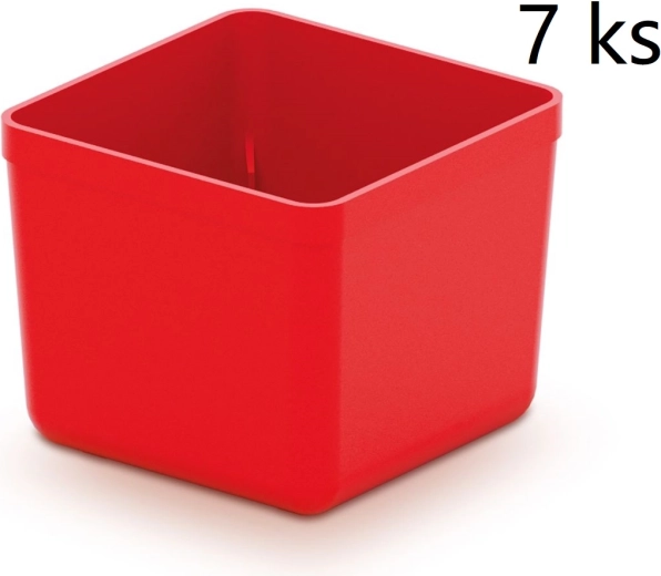 Set od 7 plastičnih kutija za alat Unite Box, crvene, 55 × 55 × 165 mm
