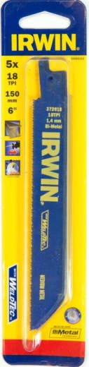 List za pilu za metal za recipročnu pilu 150 mm 18 TPI IRWIN (5 kom)
