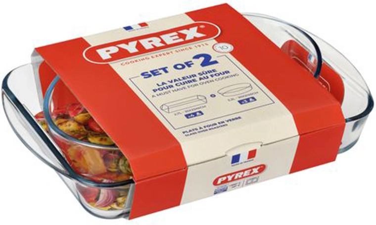 Set staklenih pekača PYREX 2 kom 2,7 l + 2,2 l