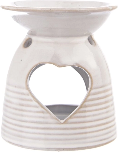 Keramička aroma lampa srce siva