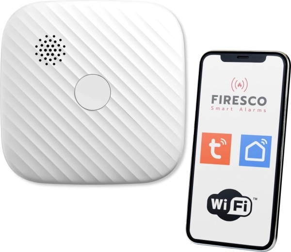 Firesco pametni Wi‑Fi detektor dima za Tuya / Smart Life