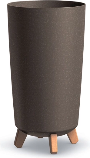 Tegla za cvijeće Tubus Slim Eco Wood, boja kave, 19,5 × 36,5 cm