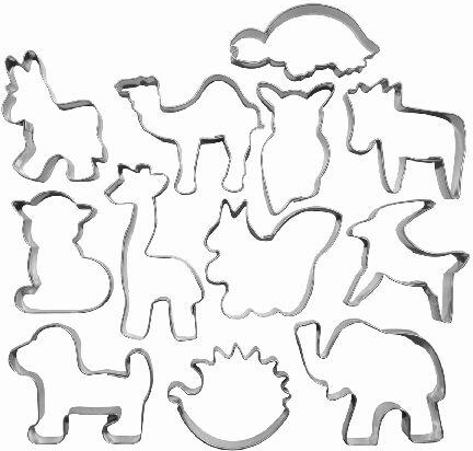 Set nehrđajućih kalupa za kekse – životinjice, 12 kom