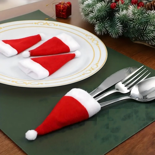 12-dijelni set božićnih futrola za pribor za jelo – SANTA kapice
