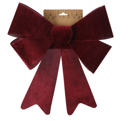 Božićna mašna od velura bordo 36 × 51 cm