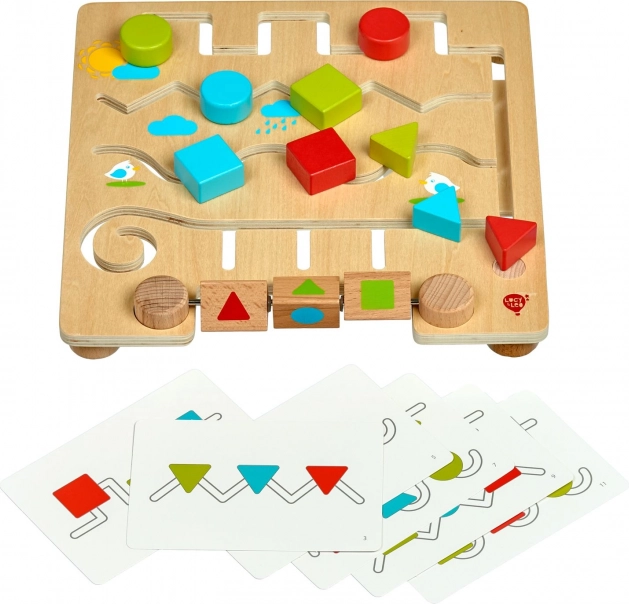 Drveno labirint s geometrijskim oblicima i predlošcima LUCY & LEO