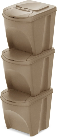 Set koševa za razvrstavanje Sortibox Eco Wood 3×25 l, Naturo