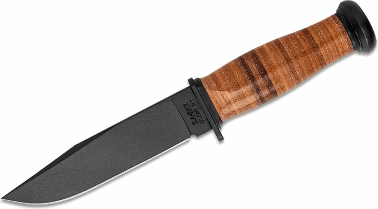 Taktički nož KA-BAR Mark 1, 12,8 cm, crni, kožnata drška, kožnata futrola