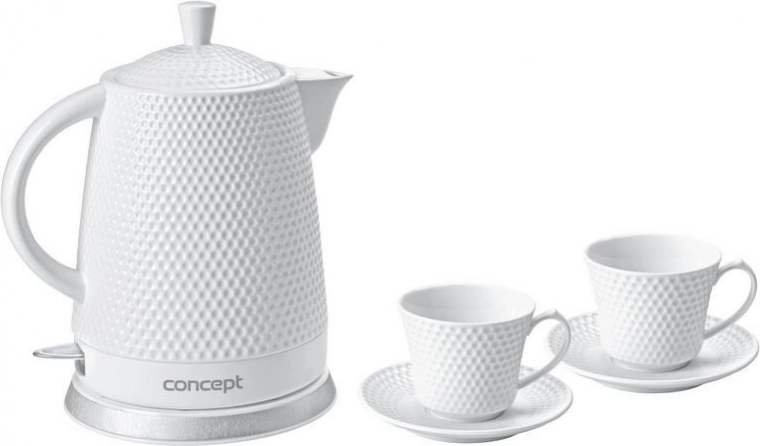 Keramički električni čajnik s šalica CONCEPT 1,5 l