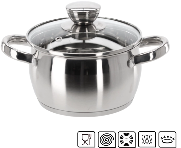 Inox lonac s poklopcem 1,5 l, 16 cm Belly