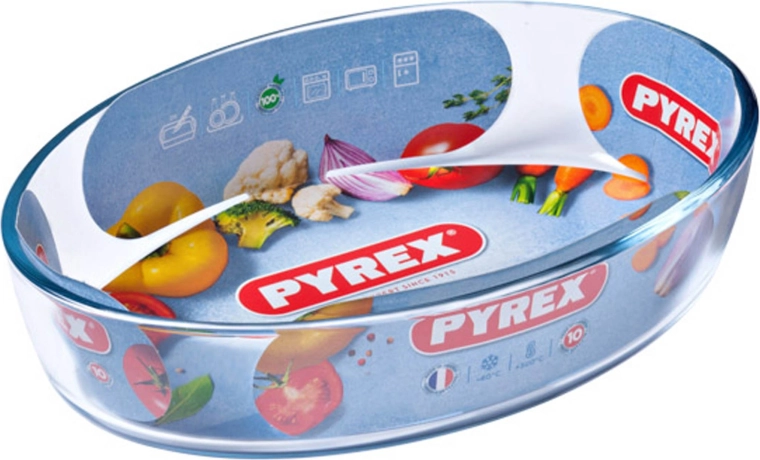 Zapečena ovalna posuda PYREX 1,6 l od stakla 26 × 18 × 6 cm