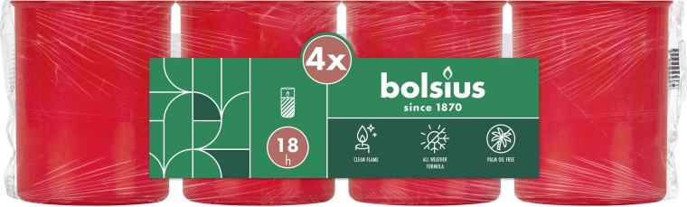 Set grobnih svijeća bez poklopca crvene 4×18 h