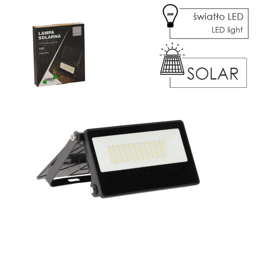 Solarni LED reflektor 20 W crni