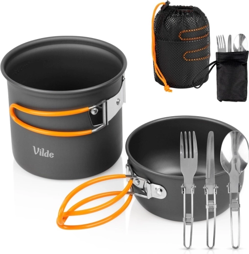 Vilde turistički kamperski set posuđa s priborom za jelo 800/450 ml (6 dijelova)