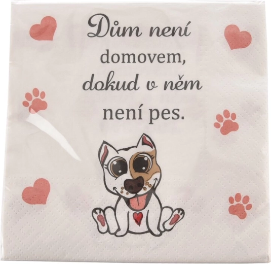 Papirnati jednokratni ubrusi Dog home 33 × 33 cm, 20 kom