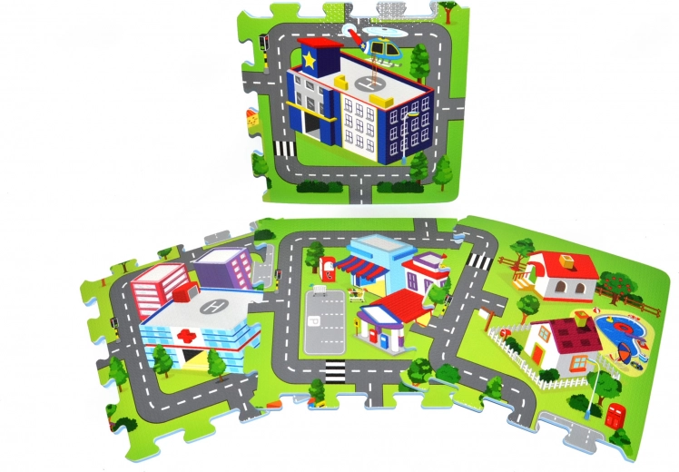 Meki pjenasti blokovi – grad, 9 kom (32 × 32 cm)