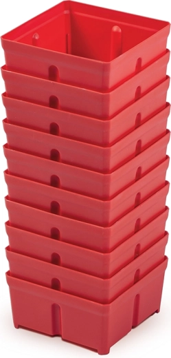 Set plastičnih kutija za alat, crvene, 10 kom (10,5 × 10,5 × 5 cm)