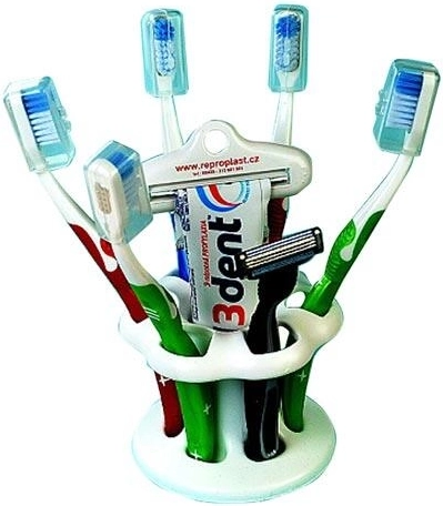 Plastični držač za četkice za zube za 6 četkica, promjer 10,5 cm