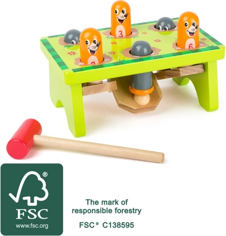 Igra za zabijanje SMALL FOOT Krtki od FSC drva
