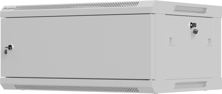 Zidni 19" rack ormar 4U 600 × 450 mm, siva, metalna vrata, LANBERG WF01 (flat pack)