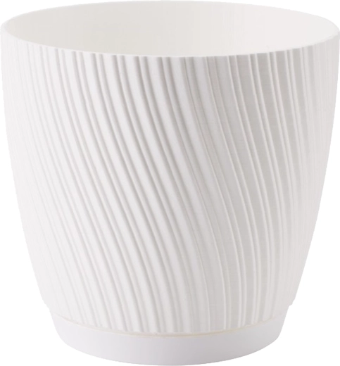 Saksija MIKA ECO RECYCLED s podloškom 23 cm bijela