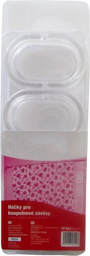 Kuke za kupaonsku zavjesu za tuš – prozirna plastika, 12 kom