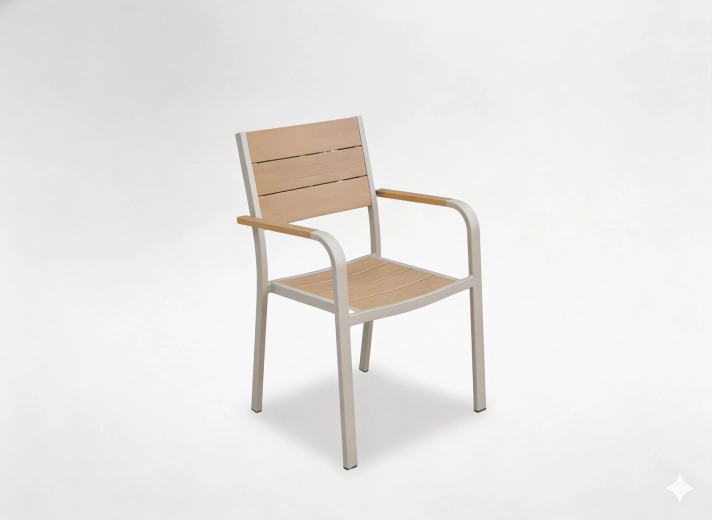 Aluminijska bež vrtna stolica 55 × 55 × 86 cm