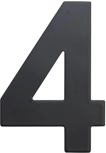 Kućni broj 4, 75 mm, nehrđajući čelik, mat crna