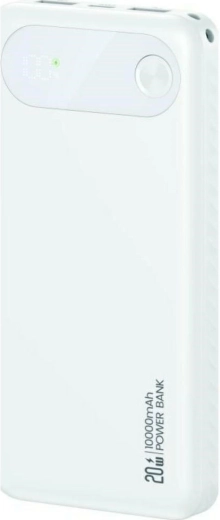 Power banka USAMS PB80 10000 mAh, 20 W PD, 2×USB‑A + USB‑C, bijela