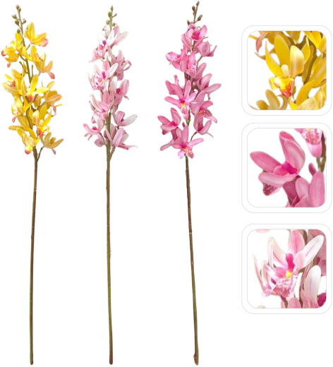 Umjetna grančica orhideje Cymbidium – mješavina boja