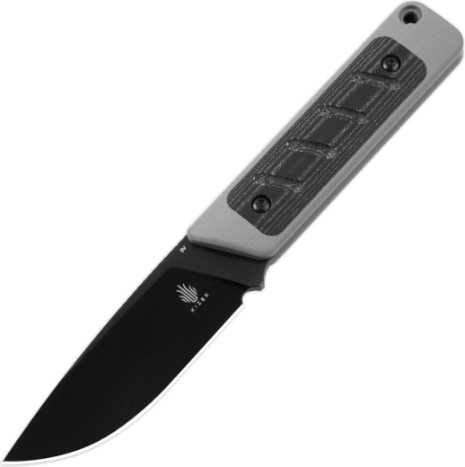 Kizer Smolt fiksni nož 7,4 cm, crni/svijetlosivi, G10 i Micarta, Kydex futrola