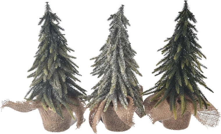 Božićna posuda za cvijeće u obliku drvca od plastike 28 cm (3 varijante)