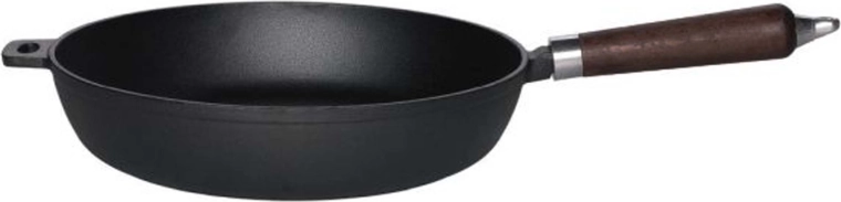 Lijevanoželjezna tava Kitchisimo 24 cm s drvenom ručkom