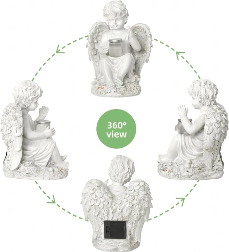 Solarna anđeoska figurica s LED svjetlom 18 cm
