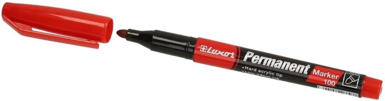Trajni marker LUXOR 100, crveni, 1–2 mm