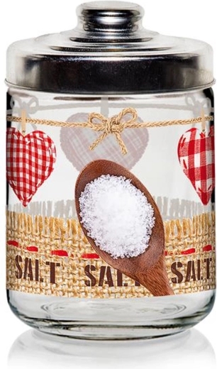 Staklena posuda s poklopcem Cerve Valentina 800 ml – srce Sol