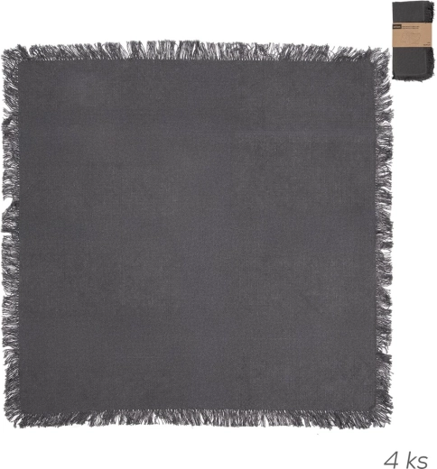 Pamučne salvete sive 45 × 45 cm (4 kom)