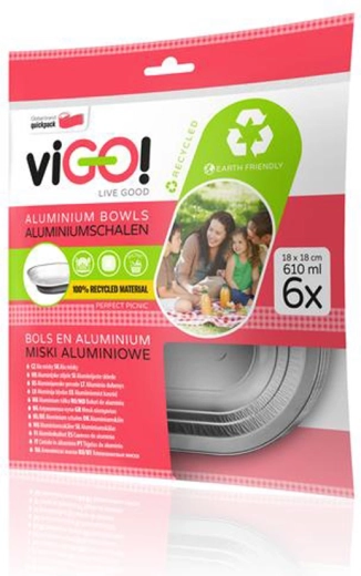Vigo! aluminijska posudica 18 cm, visina 3,4 cm, 6 kom