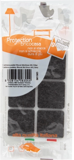 Filcani samoljepljivi podlošci za namještaj 30 × 30 mm, smeđi (12 kom)