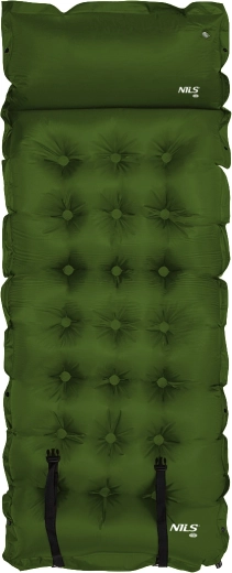 Samonapuhujuća prostirka NILS Camp s jastukom, tamnozelena