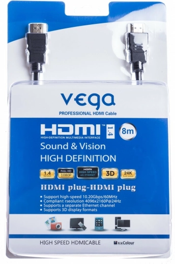HDMI kabel 8 m 10,2 Gb/s crni Vega