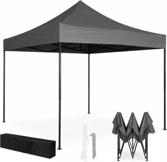 Automatski vrtni party šator 3 × 3 m sivi MultiGarden