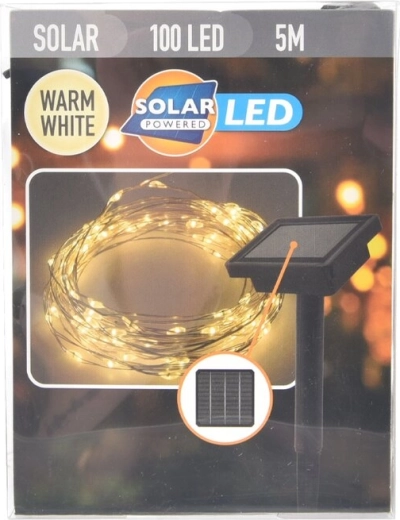 Solarni LED svjetlosni lanac 100 LED s toplim žutim svjetlom